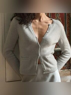 Doen Thea Cashmere Cardigan Eucalyptus Size XL